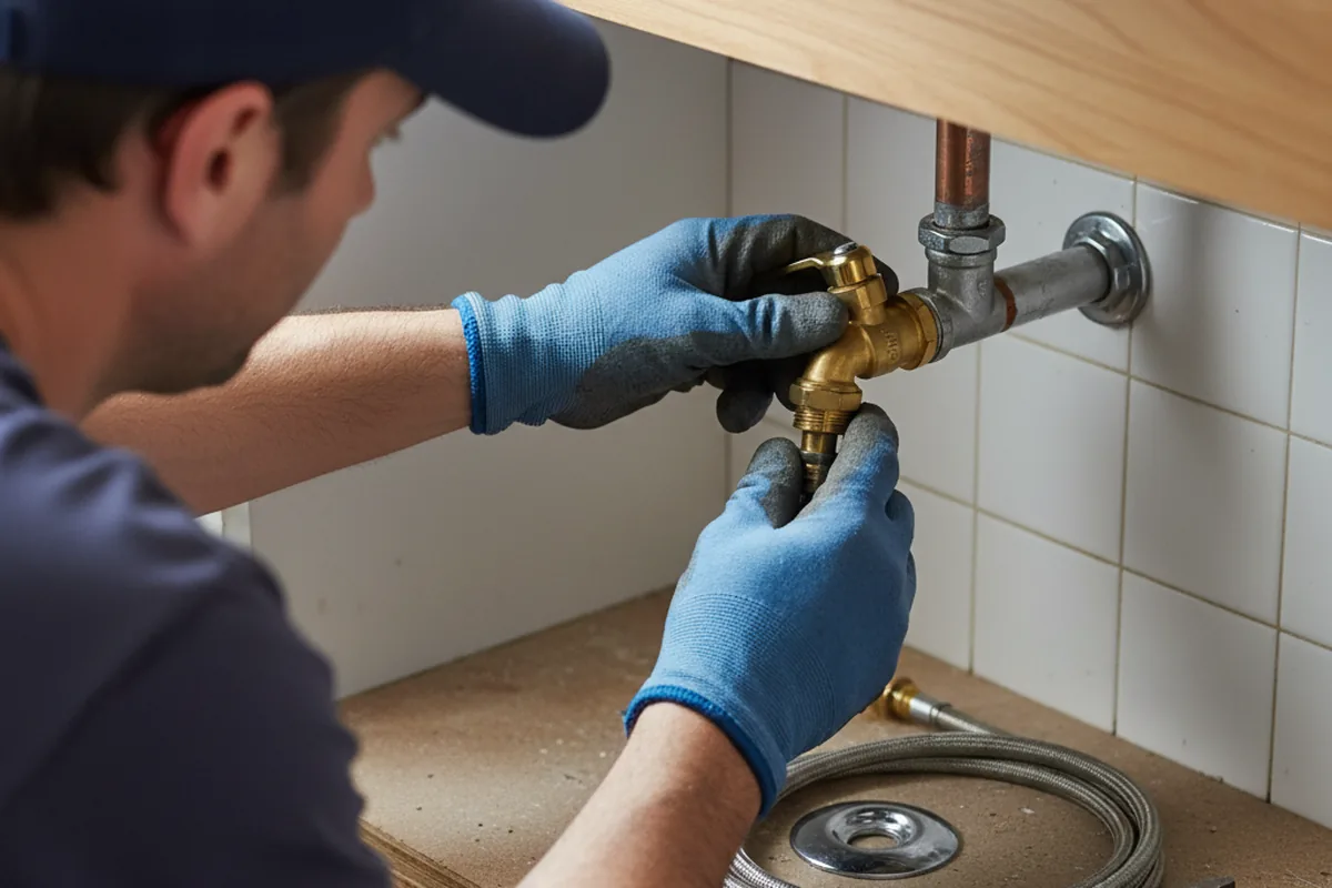 Shutoff valve and fitting work during Faucet and Fixture Repair in Brusly